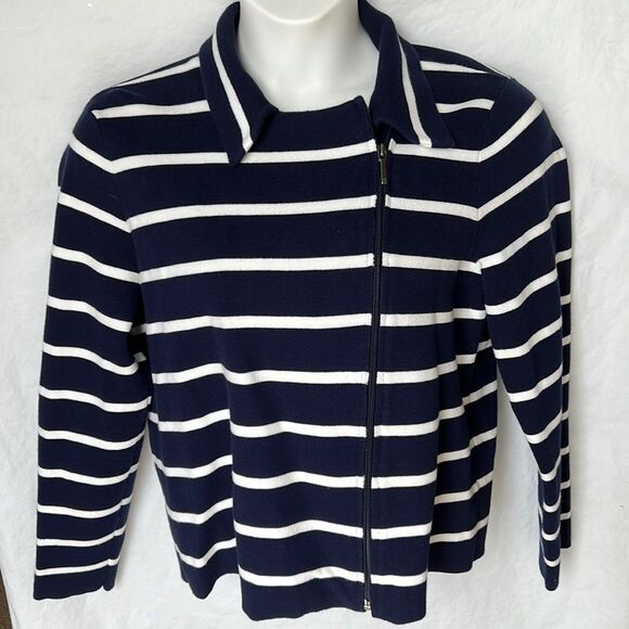 Chaps navy blue white stripe blazer jacket size XL - Picture 1 of 8